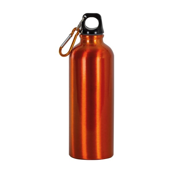 Borraccia in alluminio (500ml), con tappo in plastica e moschettone