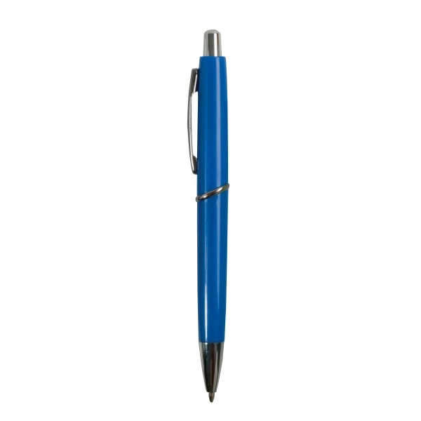 Immagine Penna a scatto in plastica ABS, fusto colorato e clip in metallo, refill jumbo