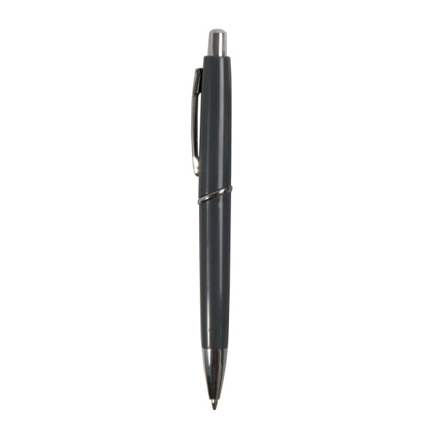 Immagine Penna a scatto in plastica ABS, fusto colorato e clip in metallo, refill jumbo