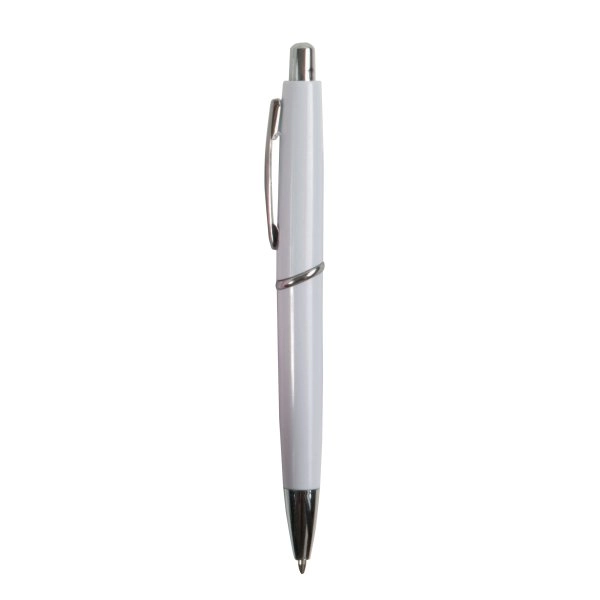 Immagine Penna a scatto in plastica ABS, fusto colorato e clip in metallo, refill jumbo
