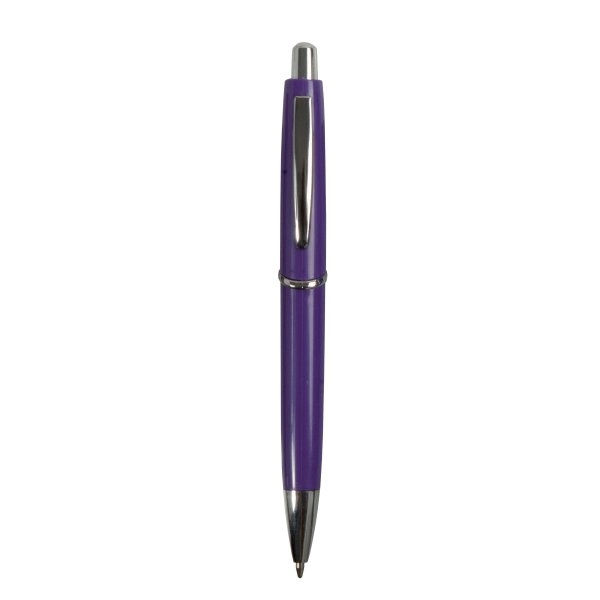 Immagine Penna a scatto in plastica ABS, fusto colorato e clip in metallo, refill jumbo