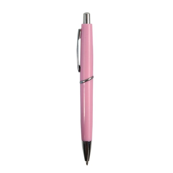 Immagine Penna a scatto in plastica ABS, fusto colorato e clip in metallo, refill jumbo