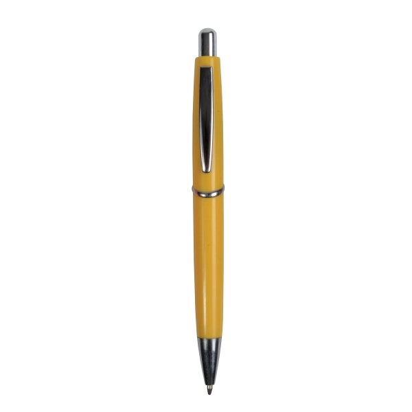 Immagine Penna a scatto in plastica ABS, fusto colorato e clip in metallo, refill jumbo