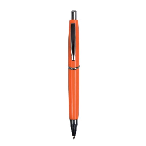 Immagine Penna a scatto in plastica ABS, fusto colorato e clip in metallo, refill jumbo