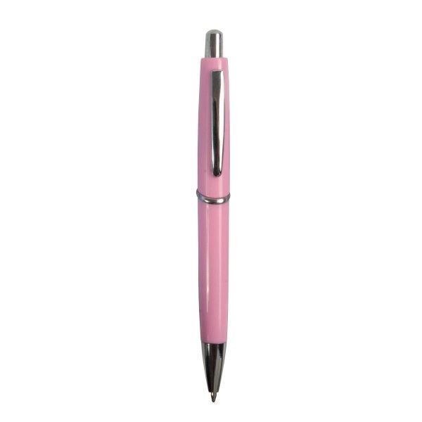 Immagine Penna a scatto in plastica ABS, fusto colorato e clip in metallo, refill jumbo