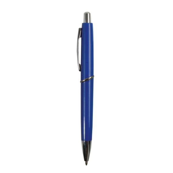 Immagine Penna a scatto in plastica ABS, fusto colorato e clip in metallo, refill jumbo