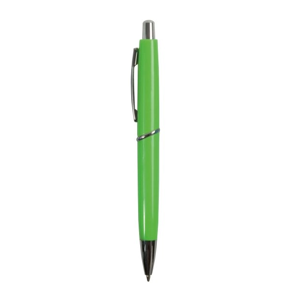 Immagine Penna a scatto in plastica ABS, fusto colorato e clip in metallo, refill jumbo