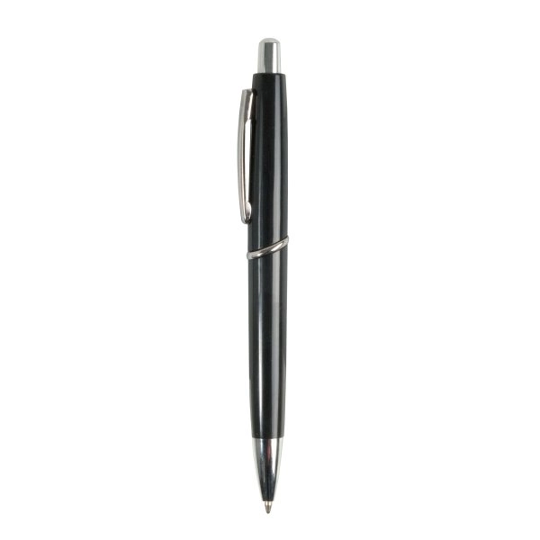 Immagine Penna a scatto in plastica ABS, fusto colorato e clip in metallo, refill jumbo