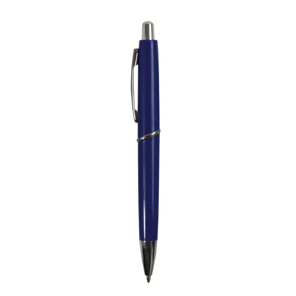 Immagine Penna a scatto in plastica ABS, fusto colorato e clip in metallo, refill jumbo