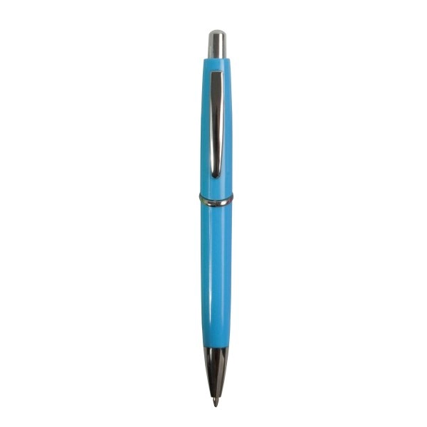 Immagine Penna a scatto in plastica ABS, fusto colorato e clip in metallo, refill jumbo