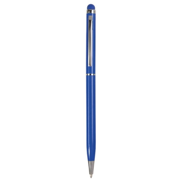 Immagine Penna twist con fusto e clip in metallo, con gommino per toch screen in tinta