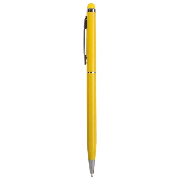 Immagine Penna twist con fusto e clip in metallo, con gommino per toch screen in tinta
