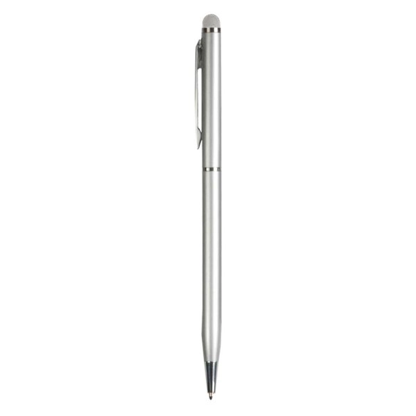 Immagine Penna twist con fusto e clip in metallo, con gommino per toch screen in tinta