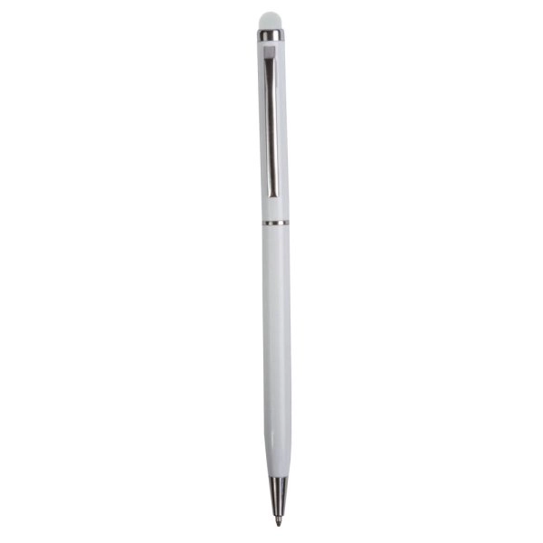 Immagine Penna twist con fusto e clip in metallo, con gommino per toch screen in tinta