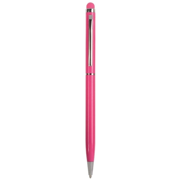 Immagine Penna twist con fusto e clip in metallo, con gommino per toch screen in tinta