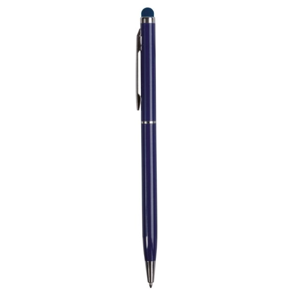 Immagine Penna twist con fusto e clip in metallo, con gommino per toch screen in tinta