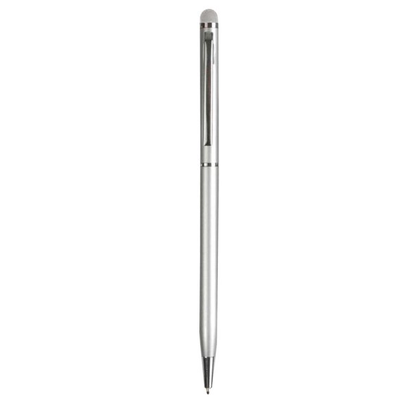 Immagine Penna twist con fusto e clip in metallo, con gommino per toch screen in tinta