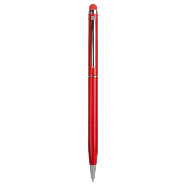 Immagine Penna twist con fusto e clip in metallo, con gommino per toch screen in tinta