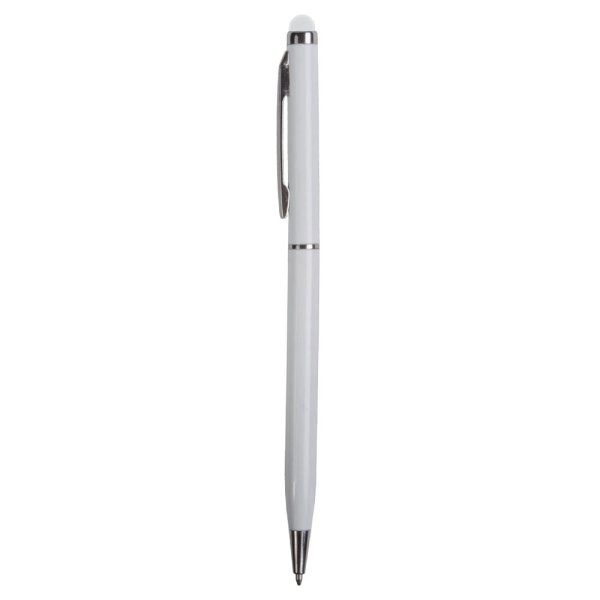 Immagine Penna twist con fusto e clip in metallo, con gommino per toch screen in tinta