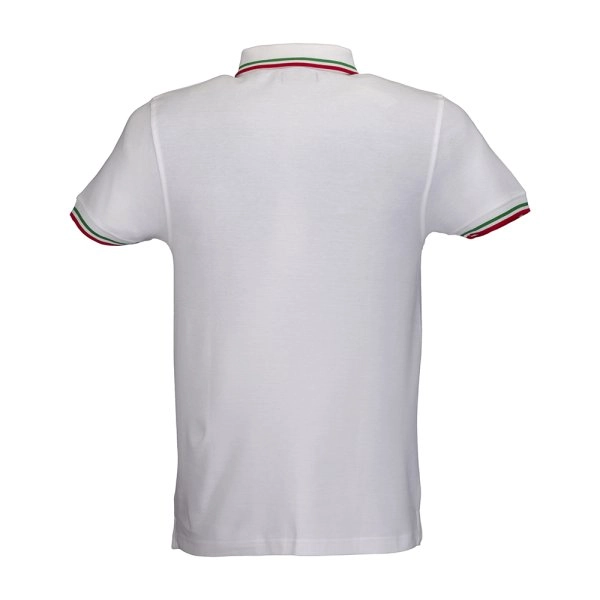 Immagine Polo a piqué di cotone 100% 180 g/m2, manica corta, bordi in tricolore