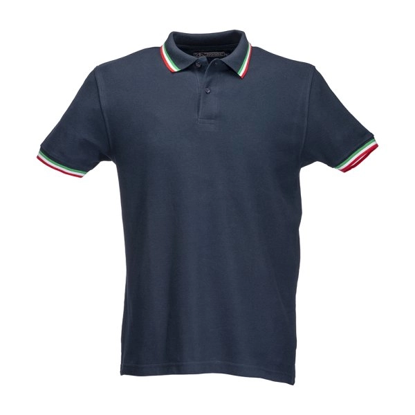 Immagine Polo piqué di cotone 100% 180 g/m2, manica corta, bordi in tricolore