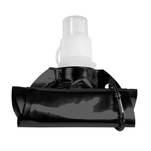 Immagine Borraccia in PE/PET BPA free ripiegabile (480ml), con moschettone