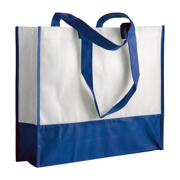 Shopper con soffietto in TNT 80 g/m2, manici lunghi