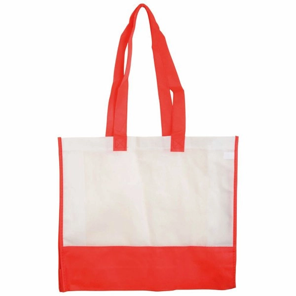 Immagine Shopper con soffietto in TNT 80 g/m2, manici lunghi