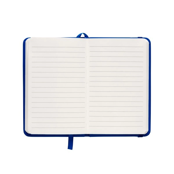 Immagine Quaderno in PU con elastico colorato, fogli a righe (80 pag.), segnalibro in raso