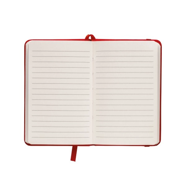 Immagine Quaderno in PU con elastico colorato, fogli a righe (80 pag.), segnalibro in raso