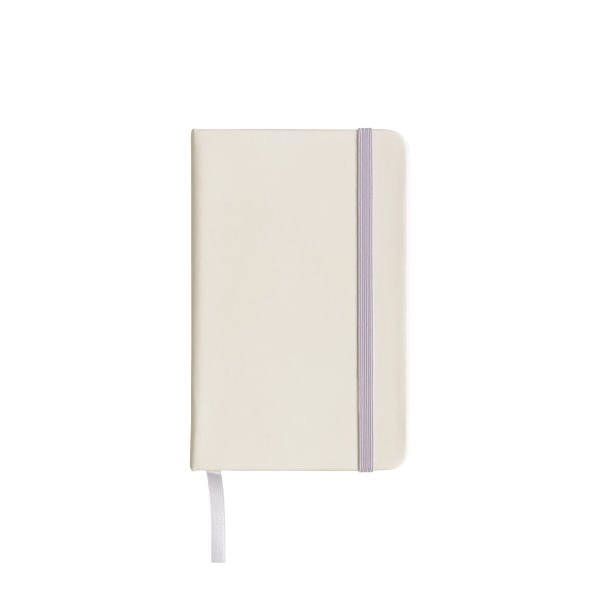Immagine Quaderno in PU con elastico colorato, fogli a righe (80 pag.), segnalibro in raso