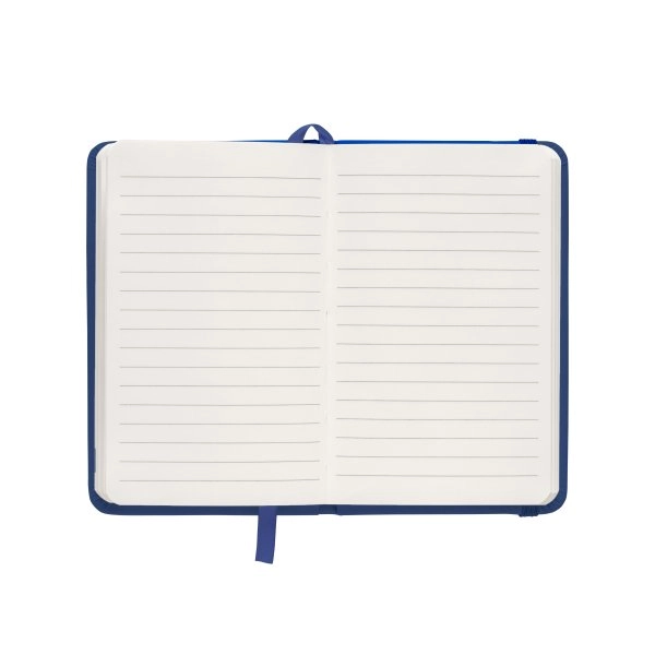 Immagine Quaderno in PU con elastico colorato, fogli a righe (80 pag.), segnalibro in raso