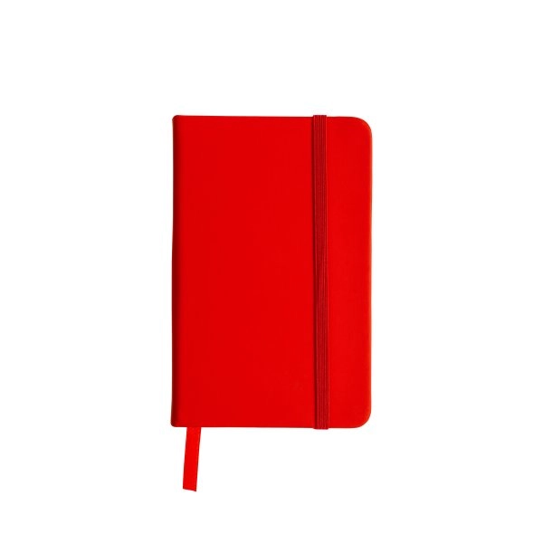 Immagine Quaderno in PU con elastico colorato, fogli a righe (80 pag.), segnalibro in raso