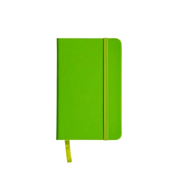 Quaderno in PU con elastico colorato, fogli a righe (80 pag.), segnalibro in raso