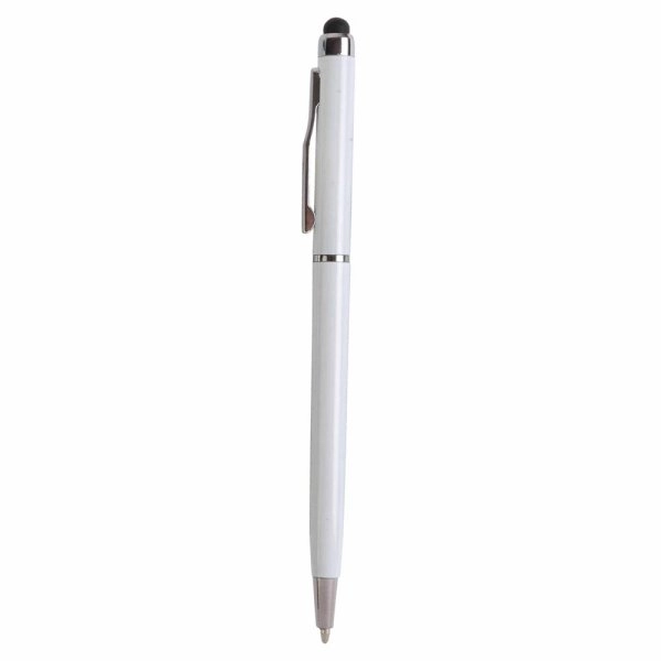 Immagine Penna twist in plastica con gommino per touch screen e clip in metallo