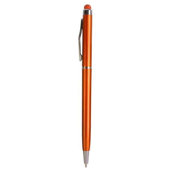 Immagine Penna twist in plastica con gommino per touch screen e clip in metallo