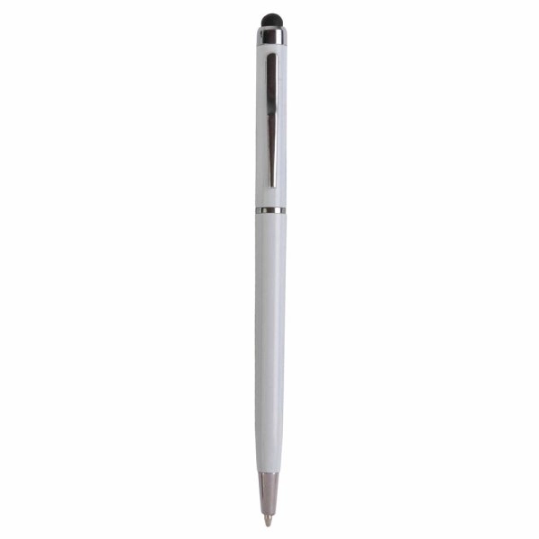 Immagine Penna twist in plastica con gommino per touch screen e clip in metallo