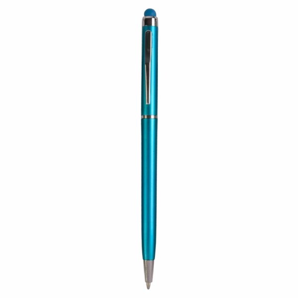 Immagine Penna twist in plastica con gommino per touch screen e clip in metallo