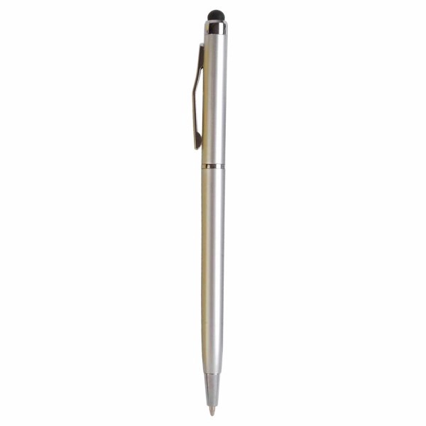 Immagine Penna twist in plastica con gommino per touch screen e clip in metallo