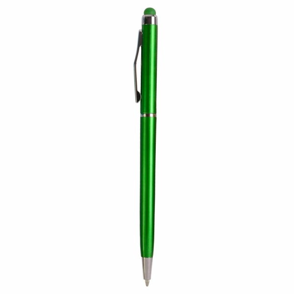 Immagine Penna twist in plastica con gommino per touch screen e clip in metallo
