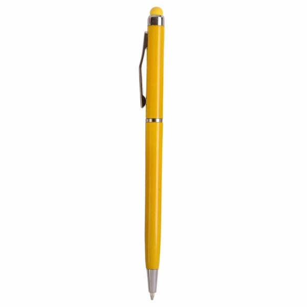 Immagine Penna twist in plastica con gommino per touch screen e clip in metallo