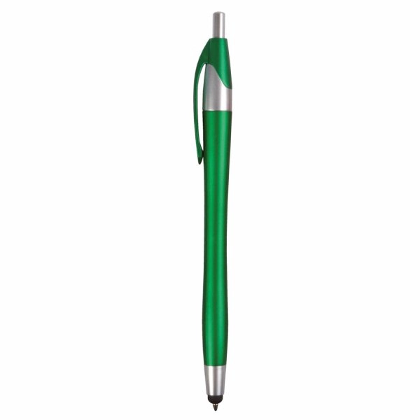 Immagine Penna a scatto in plastica con gommino per touch screen