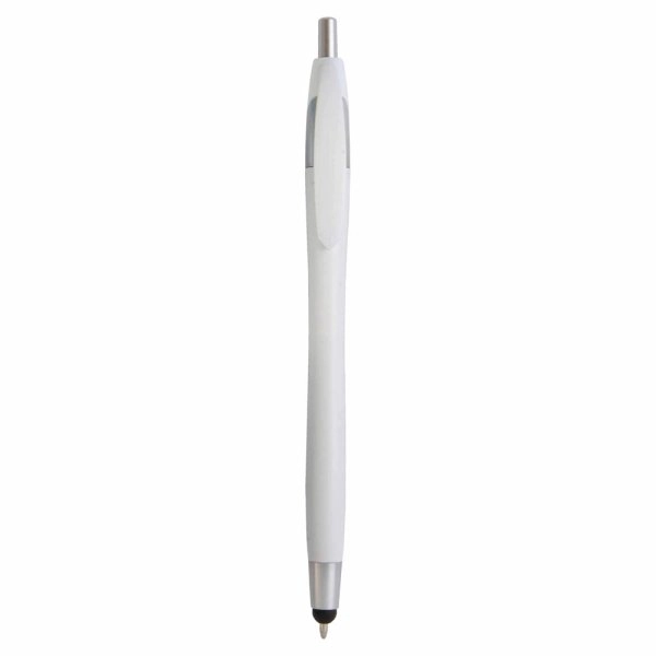 Immagine Penna a scatto in plastica con gommino per touch screen