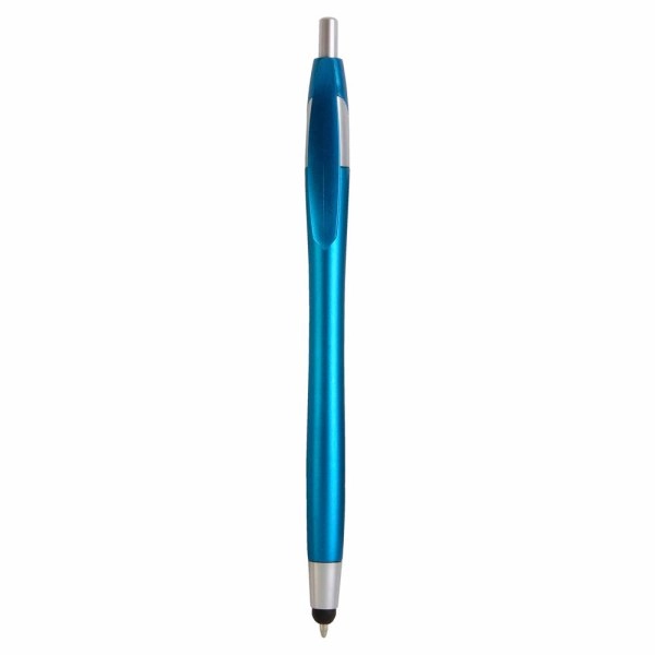 Penna a scatto in plastica con gommino per touch screen
