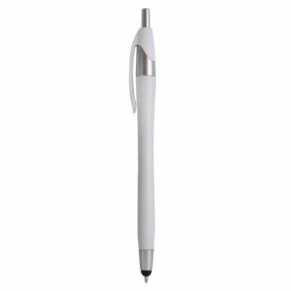 Immagine Penna a scatto in plastica con gommino per touch screen