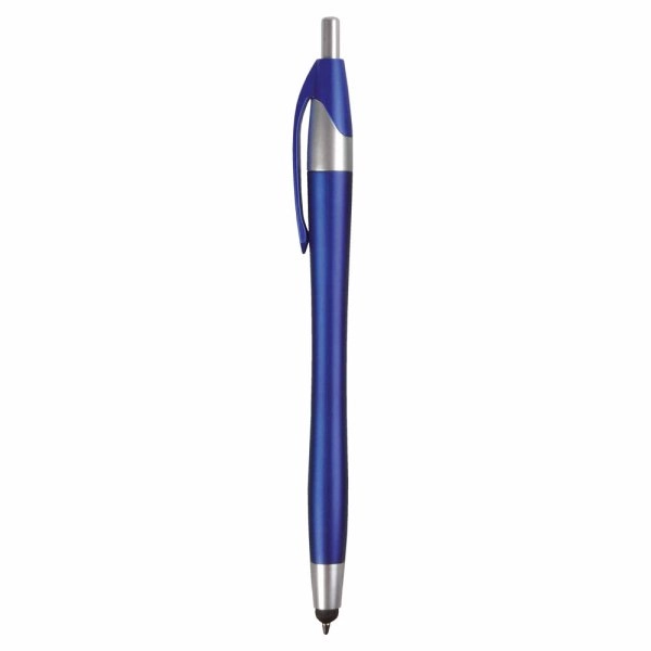 Immagine Penna a scatto in plastica con gommino per touch screen