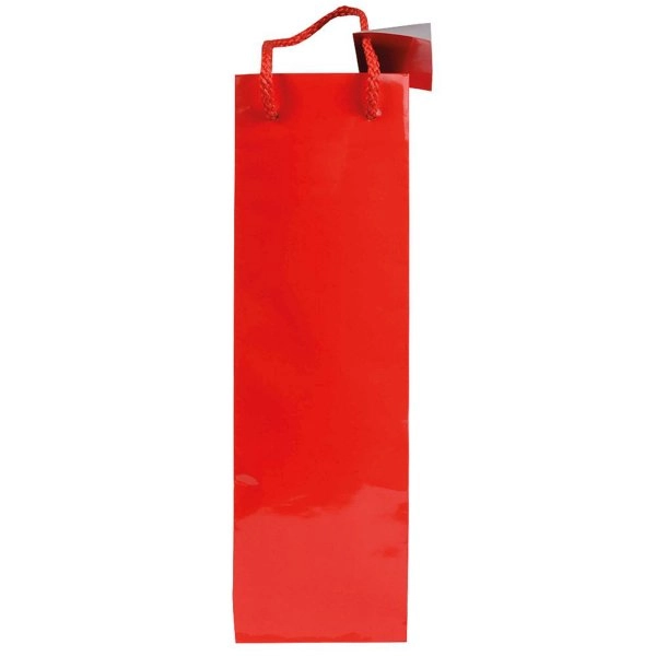 Immagine Shopper con soffietto porta bottiglia in carta laminata 157 g/m2 con rinforzo alla base
