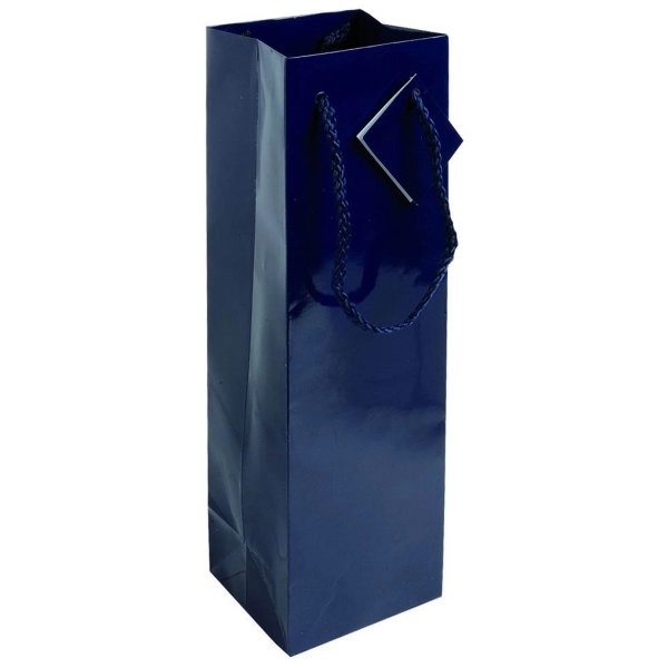 Immagine Shopper con soffietto porta bottiglia in carta laminata 157 g/m2 con rinforzo alla base