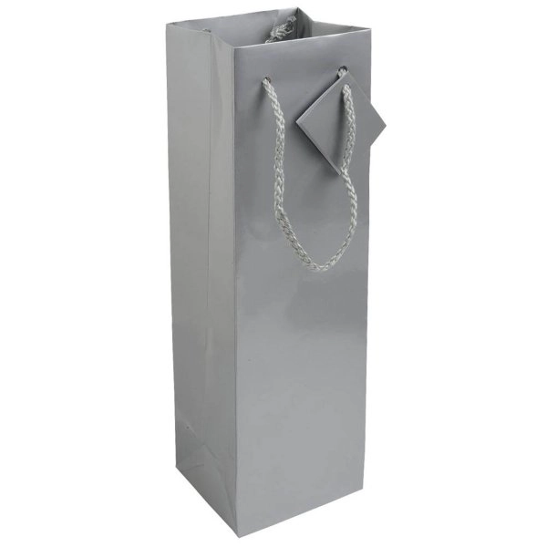 Immagine Shopper con soffietto porta bottiglia in carta laminata 157 g/m2 con rinforzo alla base