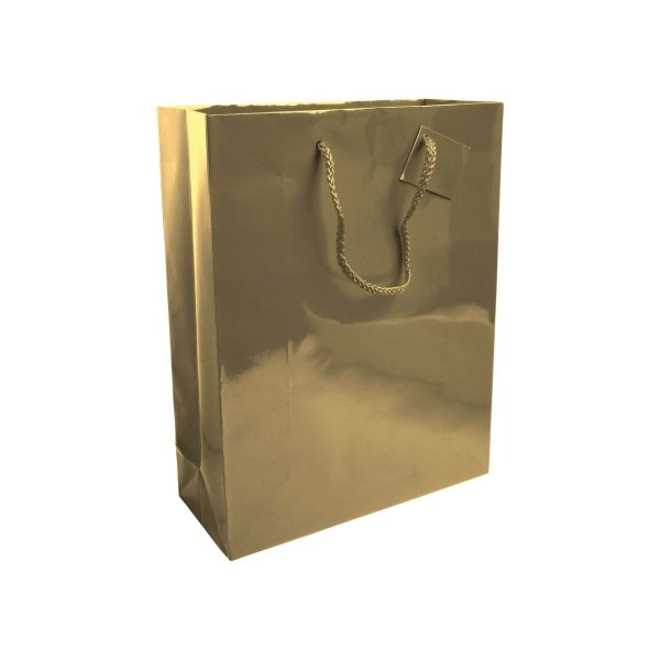Shopper con soffietto in carta laminata 157 g/m2 con rinforzo alla base